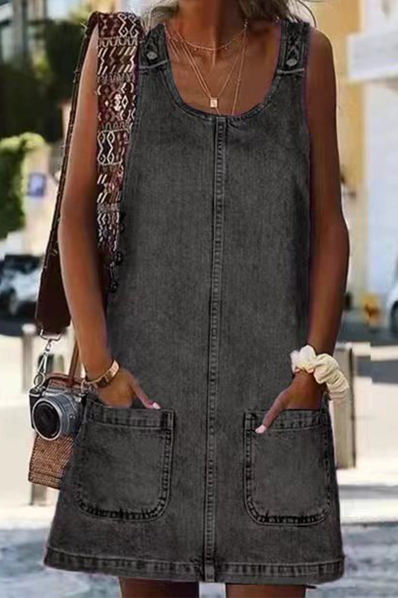 Abiti da donna – Stile casual e streetwear, comodo scollo a U e pratiche tasche