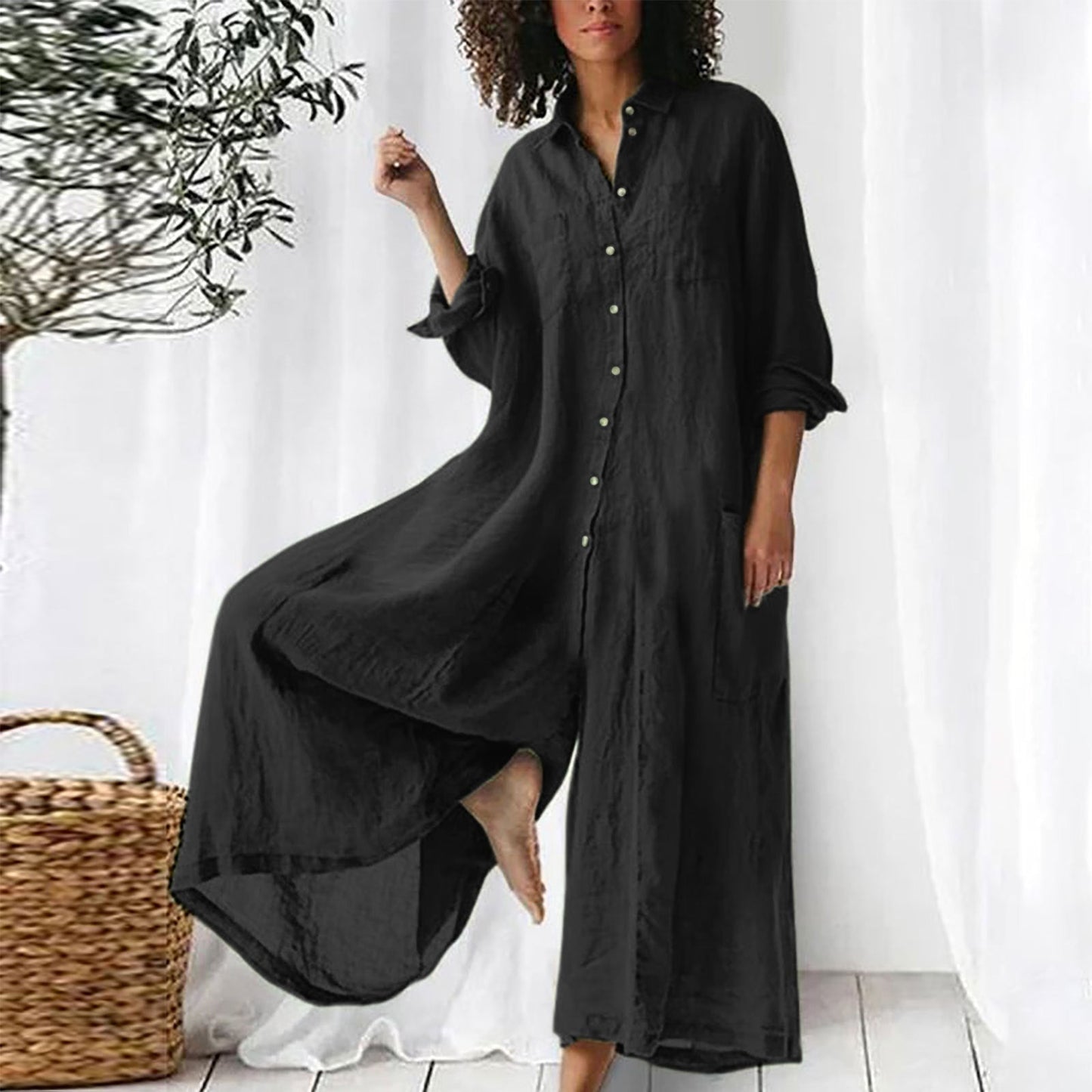 Abito chemisier maxi da donna
