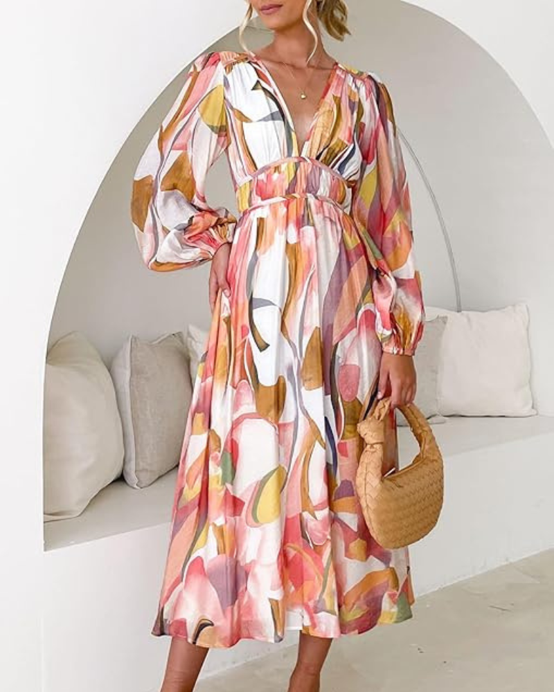 Abito Maxi Elegante a Fiori - Splendido e Versatile