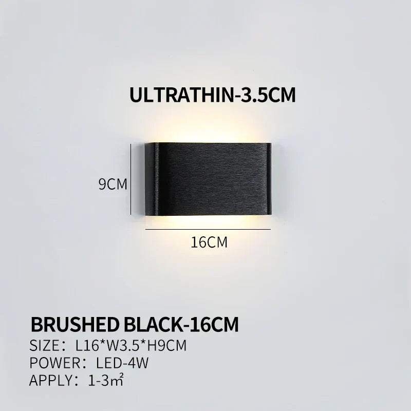 Applique a LED piatta in alluminio con paralume in acrilico