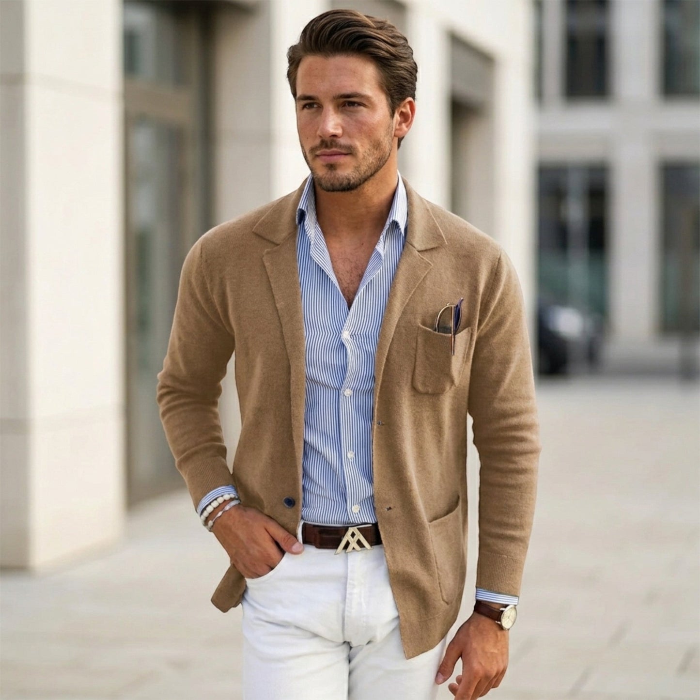 Blazer da uomo in stile classico con colletto