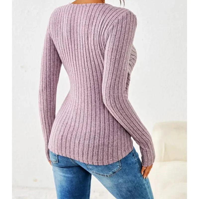 Blusa a portafoglio a maniche lunghe da donna