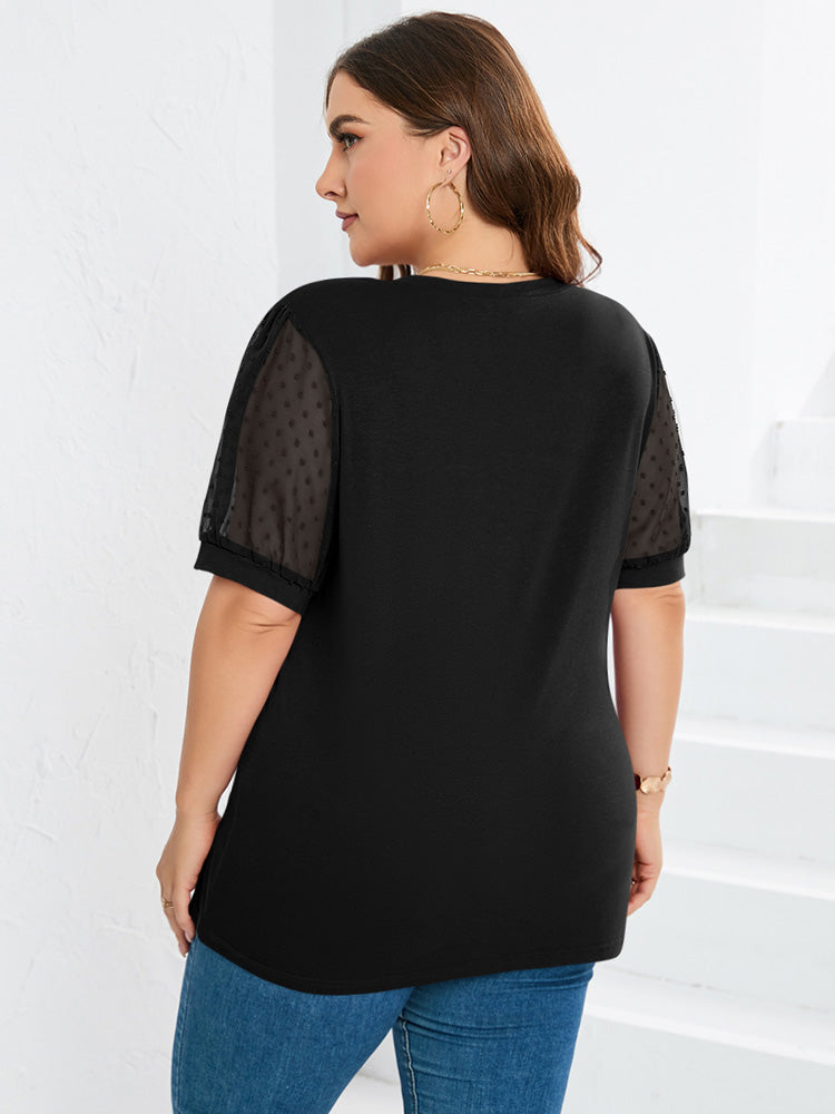 Blusa da Donna con Scollo a V e Maniche a Sbuffo