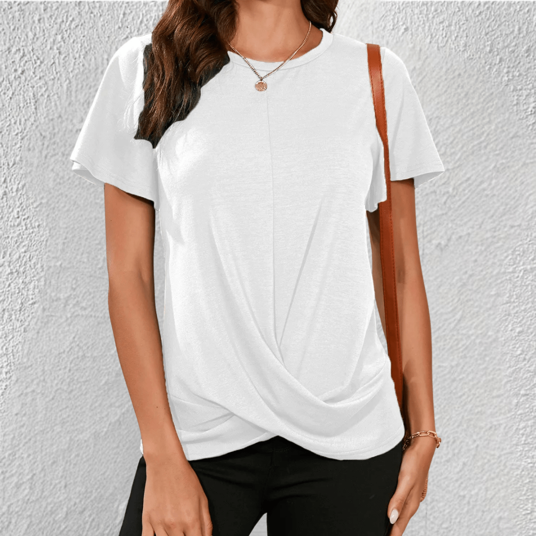 Blusa da Donna Girocollo con Effetto Contenitivo sull'Addome