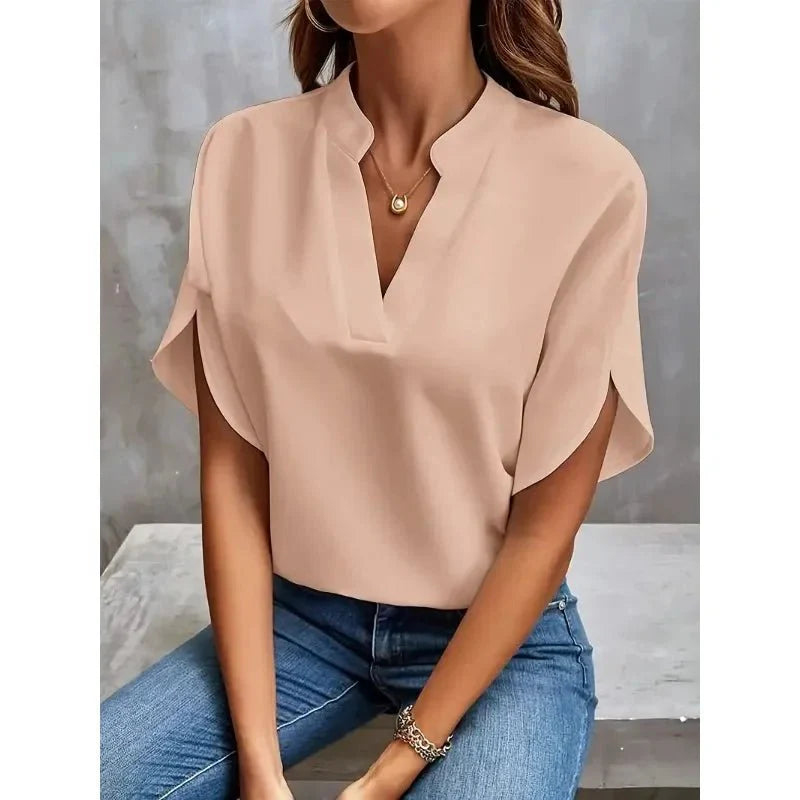 Blusa leggera da donna con effetto pancia piatta