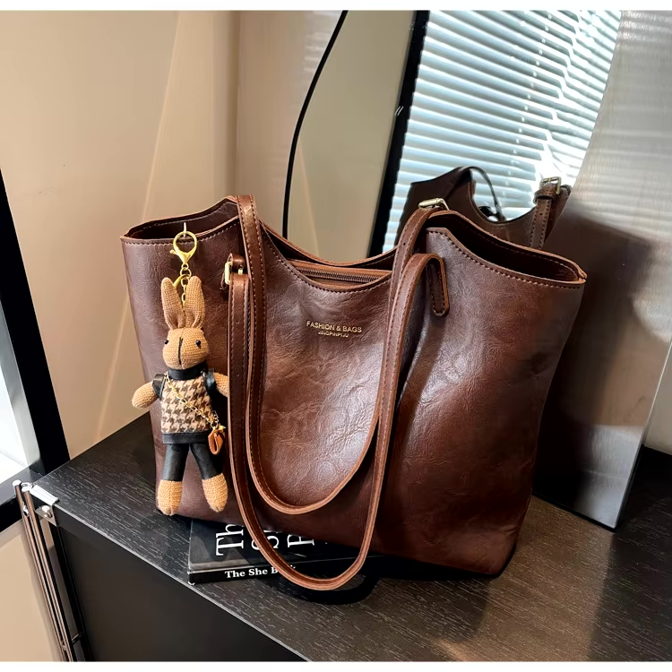 Borsa a Spalla da Donna Capiente con Doppio Manico