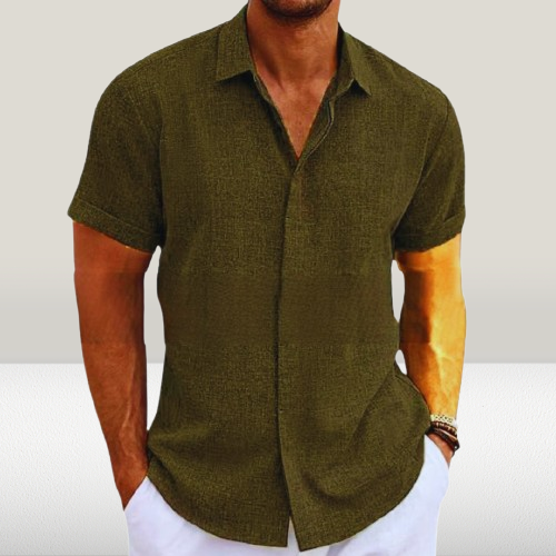 Camicia da uomo a maniche corte versatile per il tempo libero e l'estate