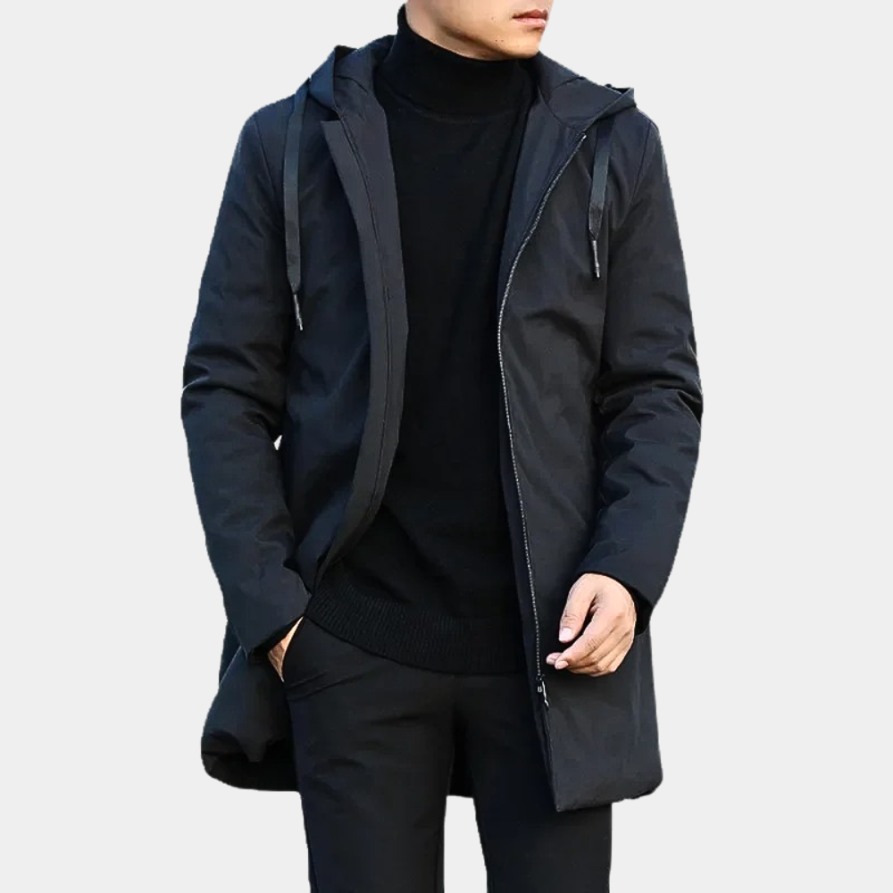 Cappotto corto da uomo trapuntato con cappuccio