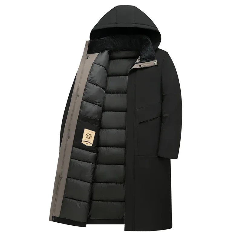 Cappotto lungo da uomo con cappuccio