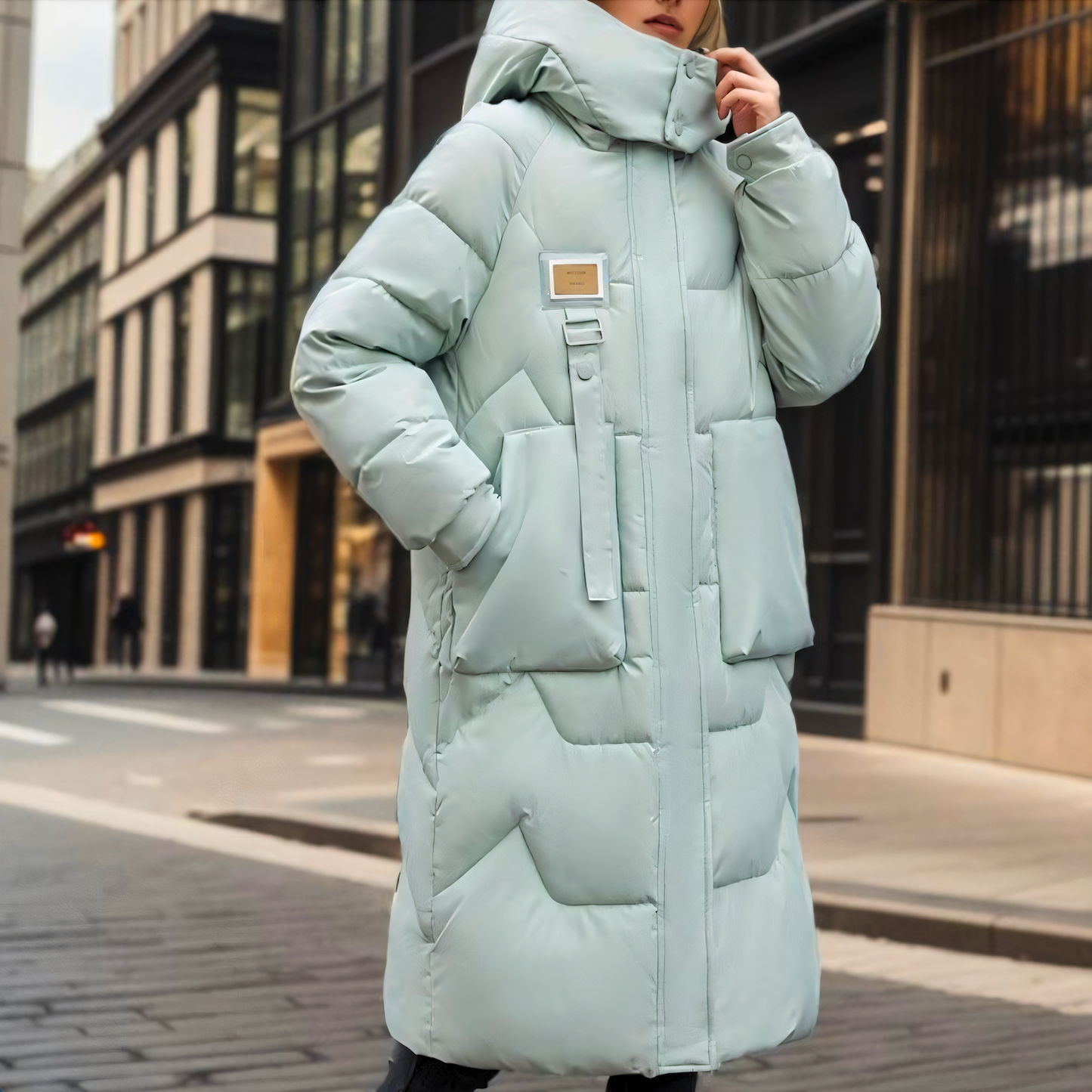 Cappotto trapuntato lungo oversized da donna