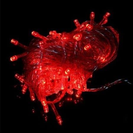 Catena luminosa a LED – 100 LED per interno/esterno 10 metri, bianco caldo, rosso, verde, multicolore o blu