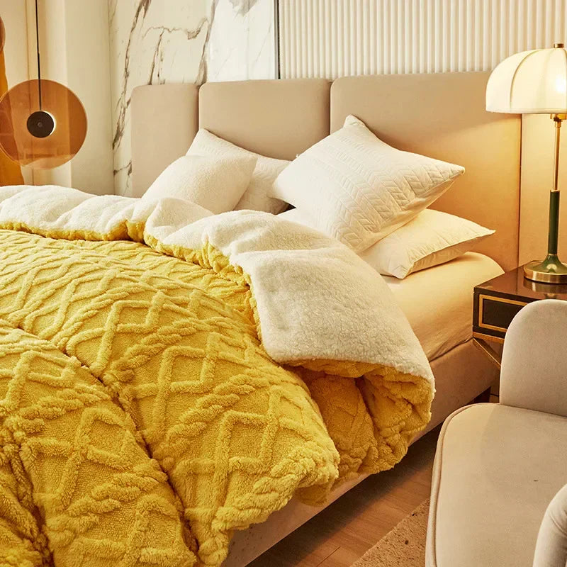 Copripiumino Reversibile Lussuoso in Peluche e Consistenza Liscia