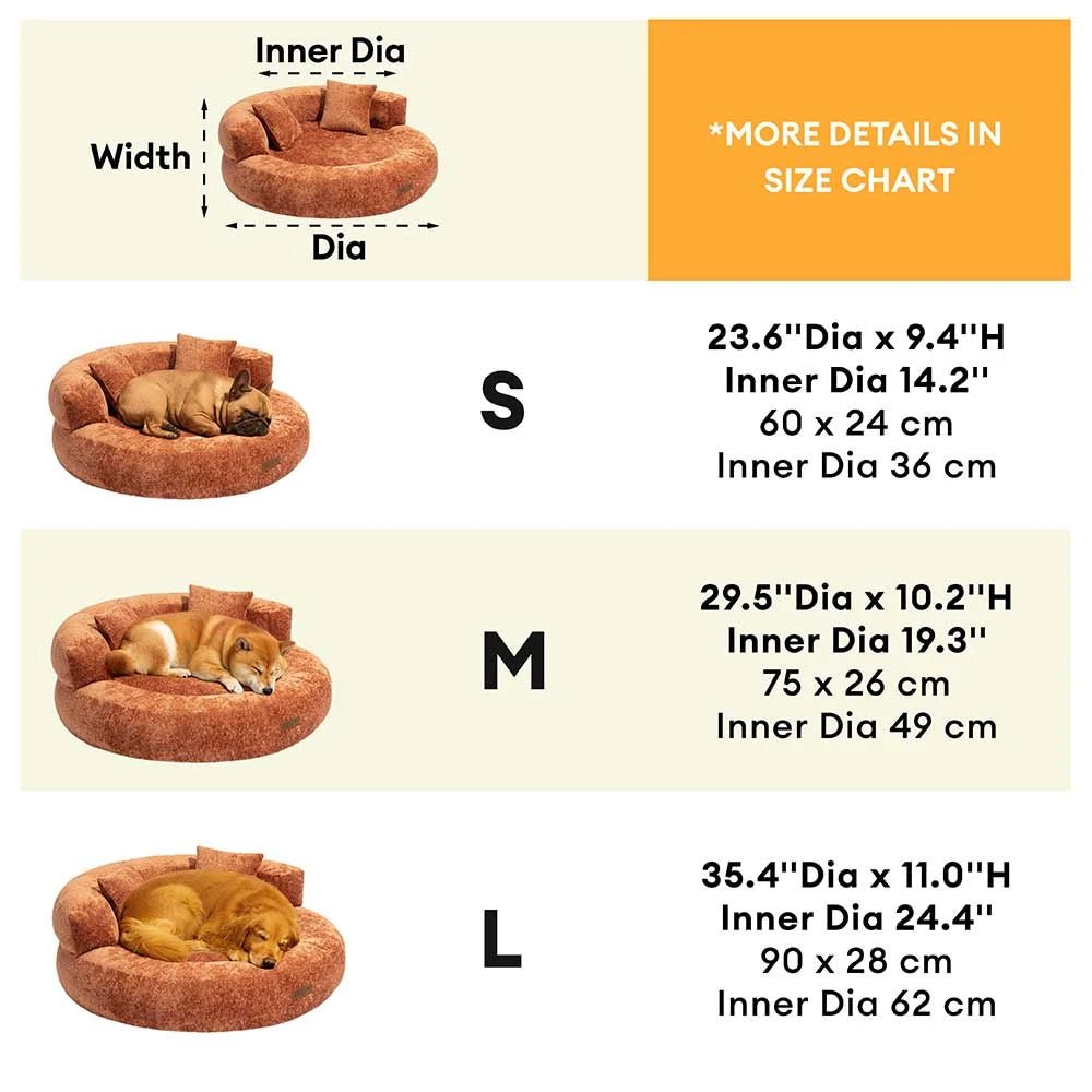 Cuccia Ortopedica per Cani a Ciambella in Velluto Diamond per il Massimo Comfort