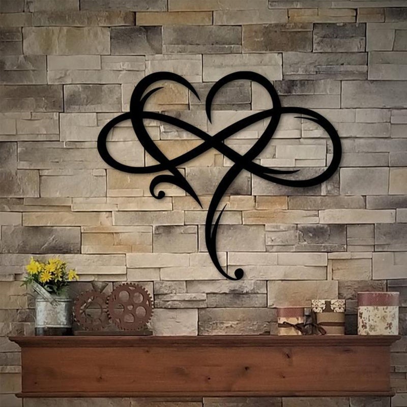 Decorazione da Parete Amore Eterno in Acciaio Inox per la Casa