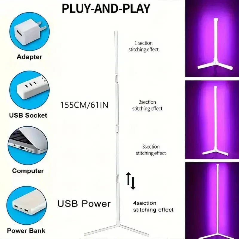 Elegante Lampada ad Angolo RGB con Telecomando - Illuminazione Moderna