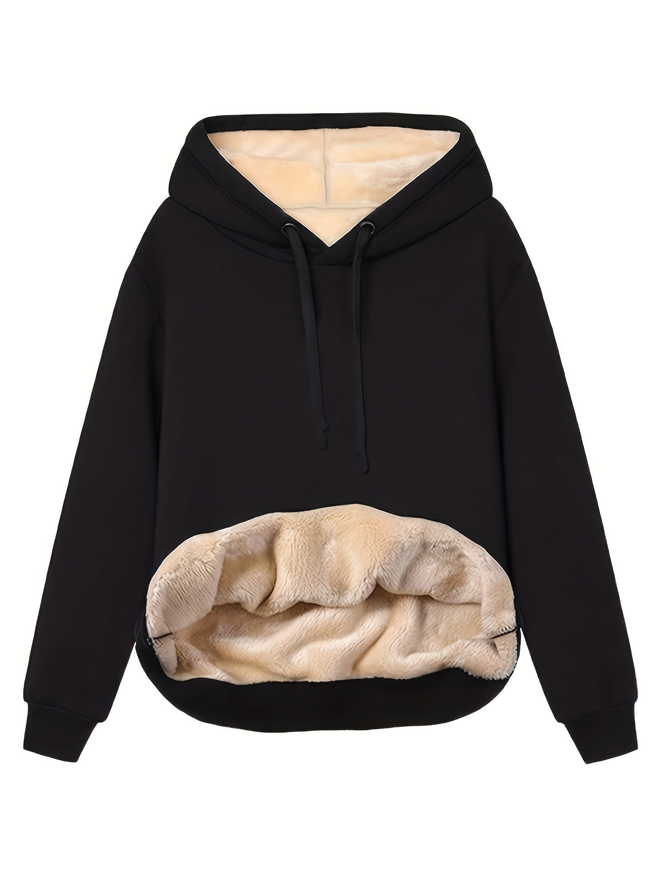 Felpa con Cappuccio e Fodera in Fleece