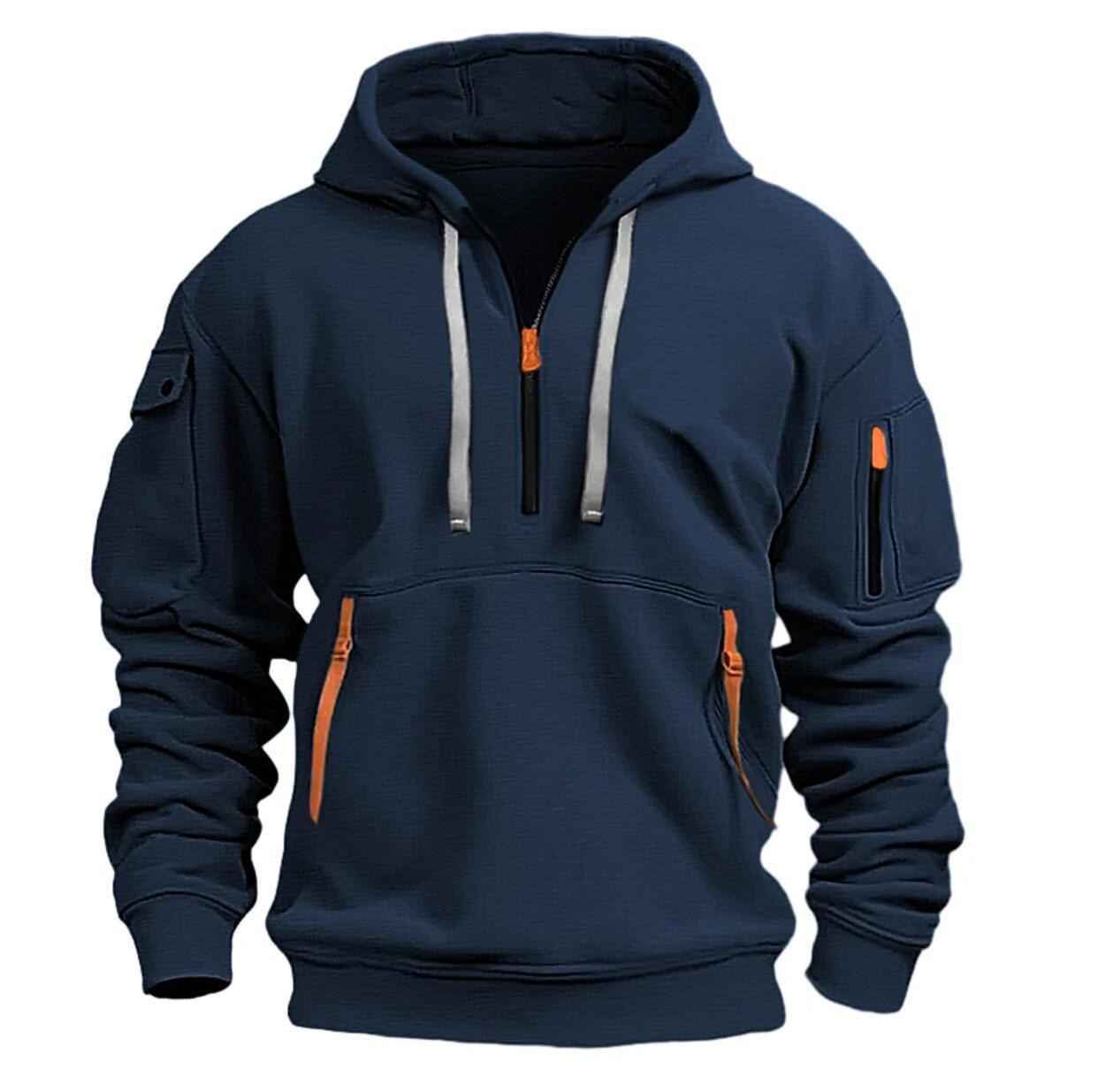 Felpa da Uomo con Cappuccio e Zip – Felpa Casual da Esterno