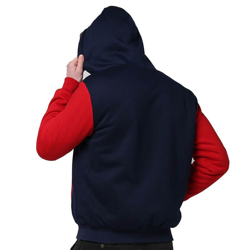Giacca invernale da uomo in pile con cappuccio e zip
