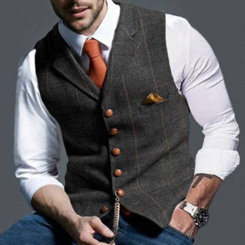 Gilet da abito leggero – Elegante motivo a quadri e abbigliamento tutti i giorni