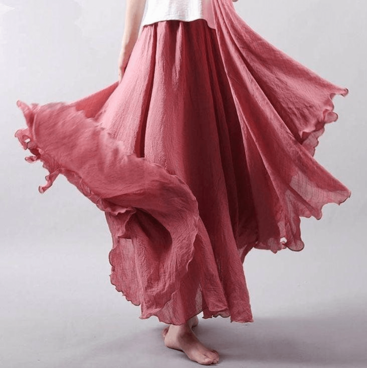 Gonna maxi in lino stile boho
