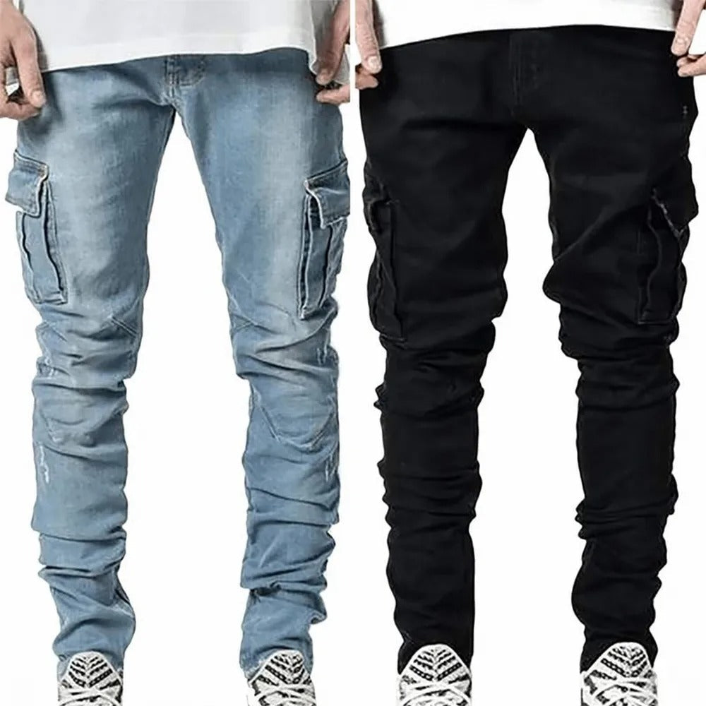 Jeans elasticizzati da uomo multitasche