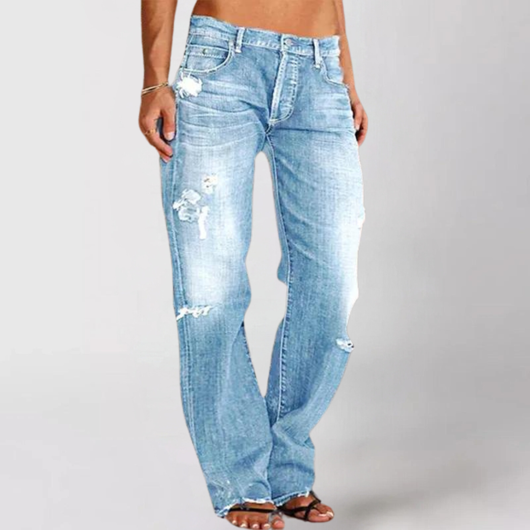 Jeans in denim a gamba larga con vestibilità comoda