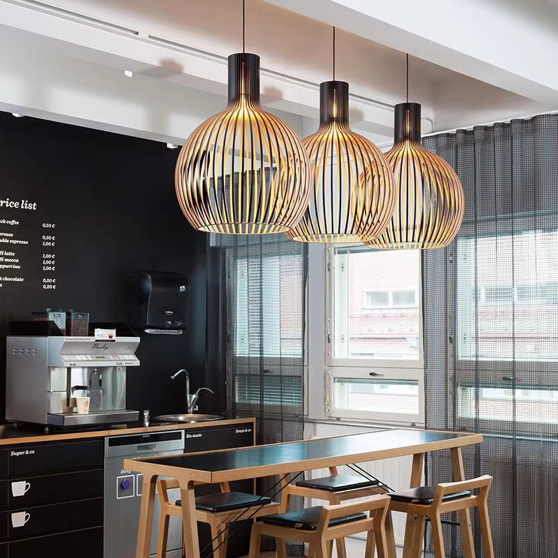 Lampada a Sospensione – Design Organico in Legno per Interni Accoglienti