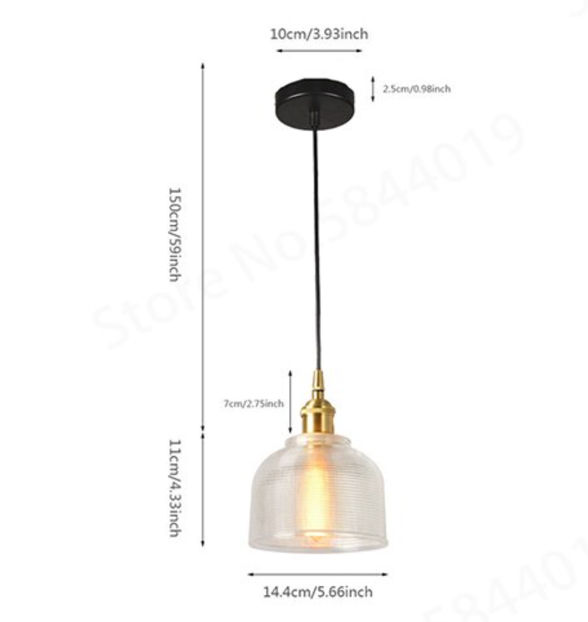 Lampada a sospensione retrò in vetro dal design vintage europeo