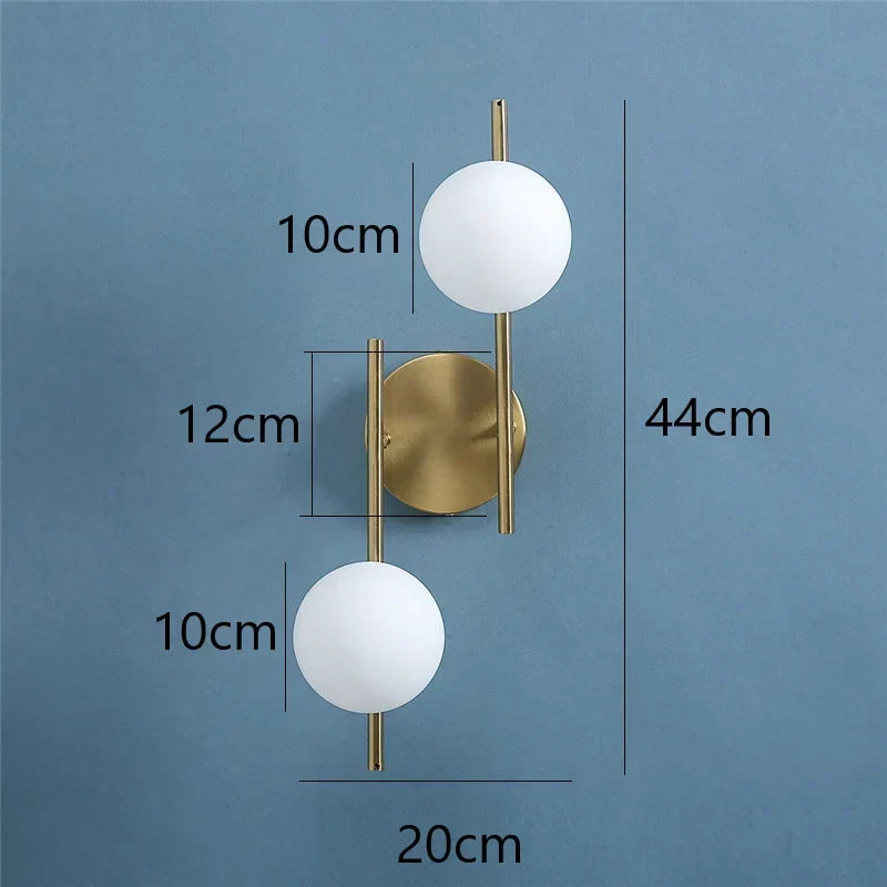Lampada da Parete - Design Moderno a Doppia Sfera Color Oro