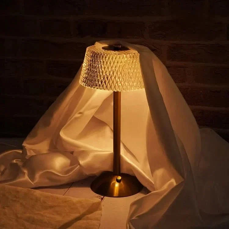 Lampada da Tavolo a LED Senza Fili Ricaricabile in Cristallo