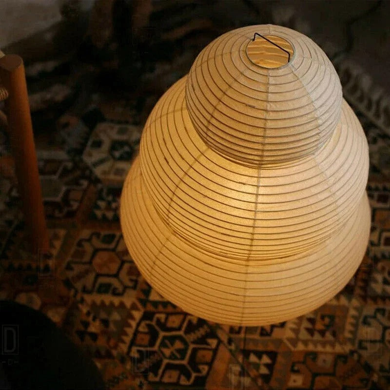 Lampada da terra Washi – Lampada da terra giapponese in carta di riso dal design sferico con luce calda e soffusa