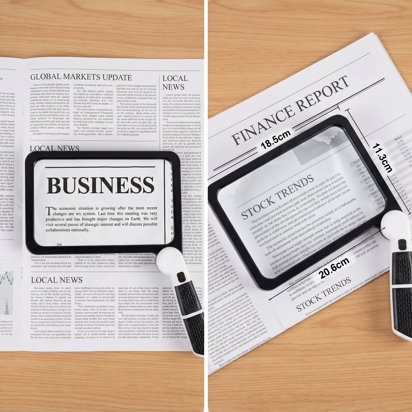 Lente d'ingrandimento manuale a LED | Ingrandimento 5x per una lettura più facile