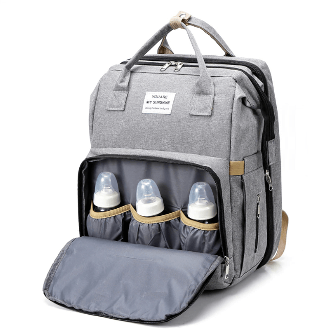 Lettino Portatile per Neonato e Borsa Cambio – Zaino da Viaggio Multifunzionale