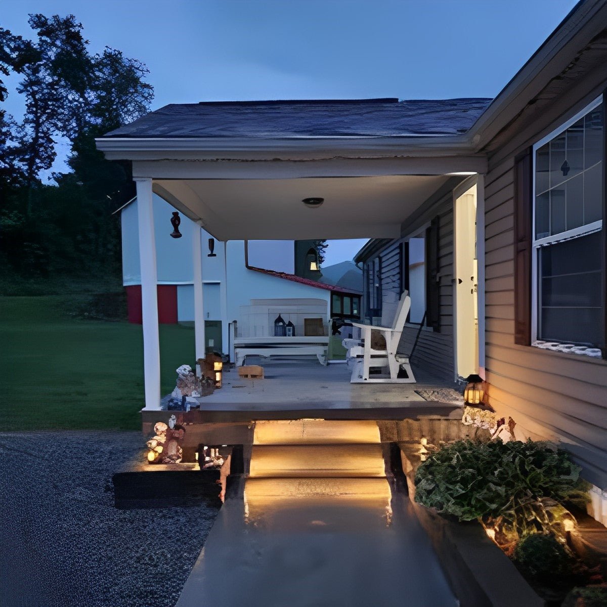 Luce solare da esterno per scale con sensore di movimento, ABS, IP65, luce bianca calda 3000K
