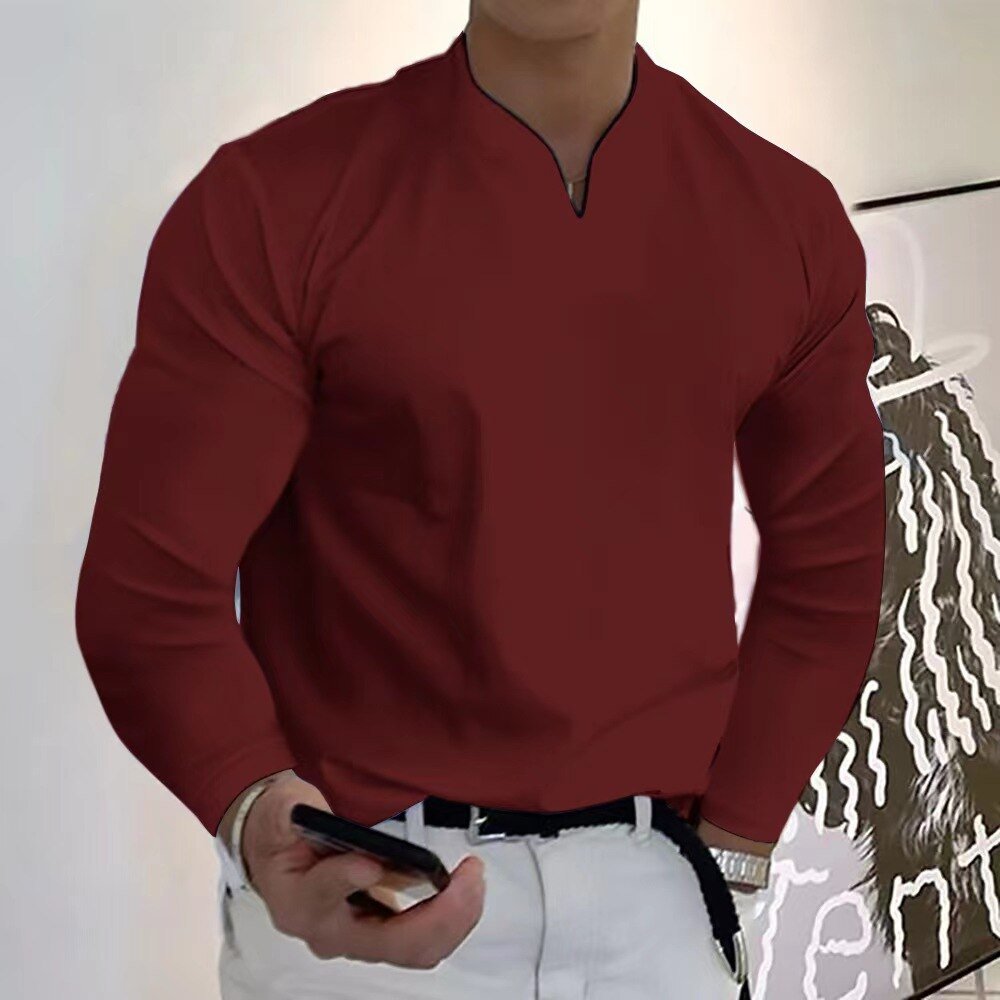 Maglia sportiva a maniche lunghe con scollo a V