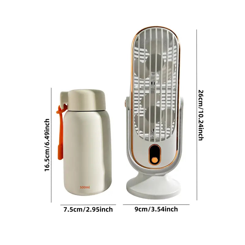 Mini climatizzatore portatile con ricarica USB – 5 livelli di velocità e rotazione a 720°