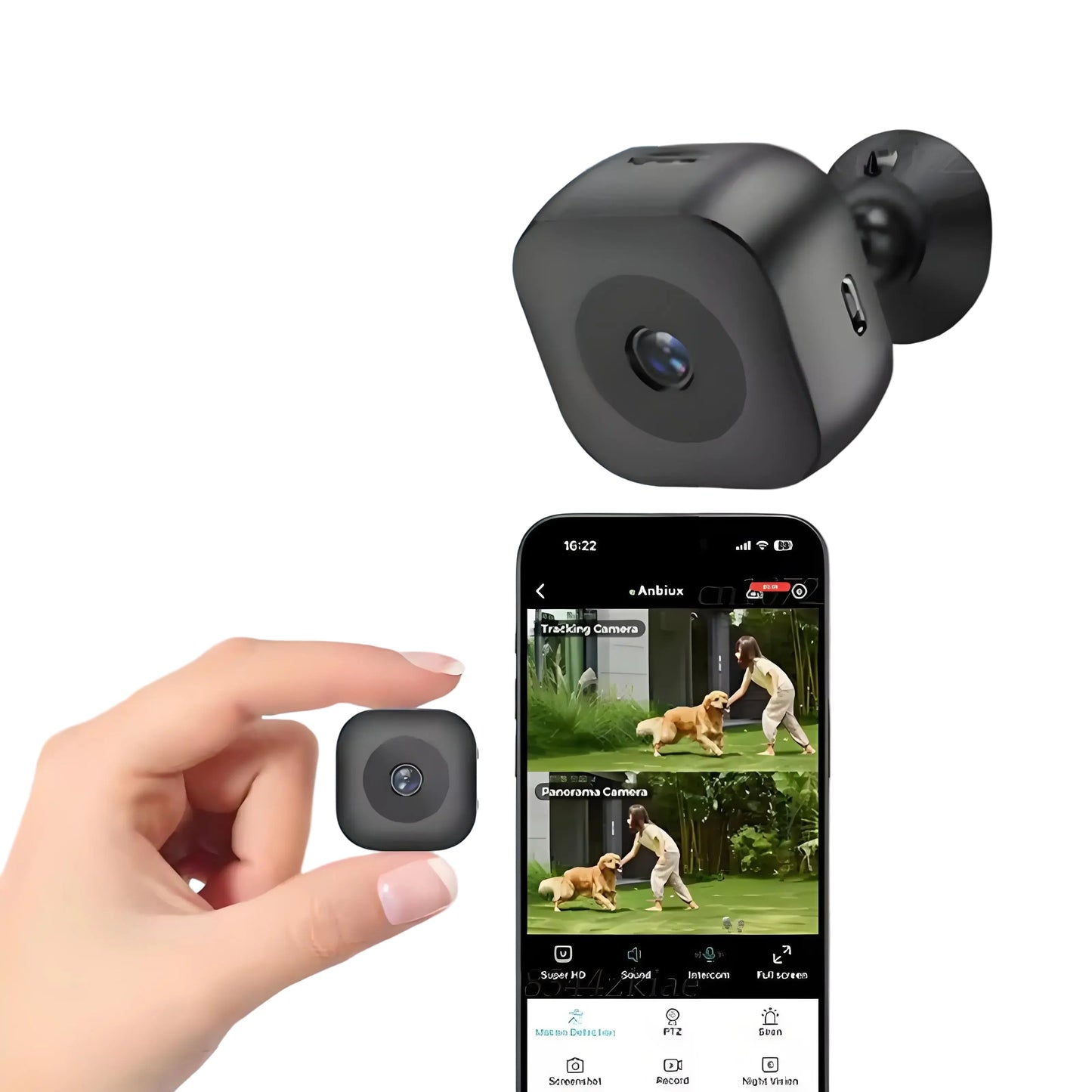 Mini Telecamera Wi-Fi con Rilevamento di Movimento e Full HD 1080P - Telecamera di Sicurezza Compatta