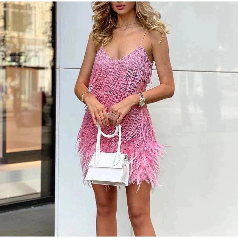 Miniabito da donna con frange