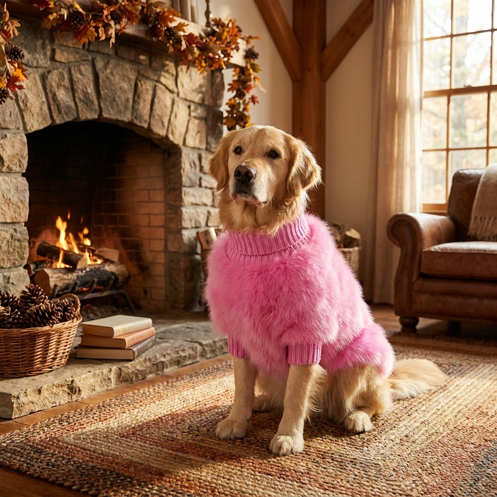 Morbido e soffice maglione a collo alto in maglia per cani