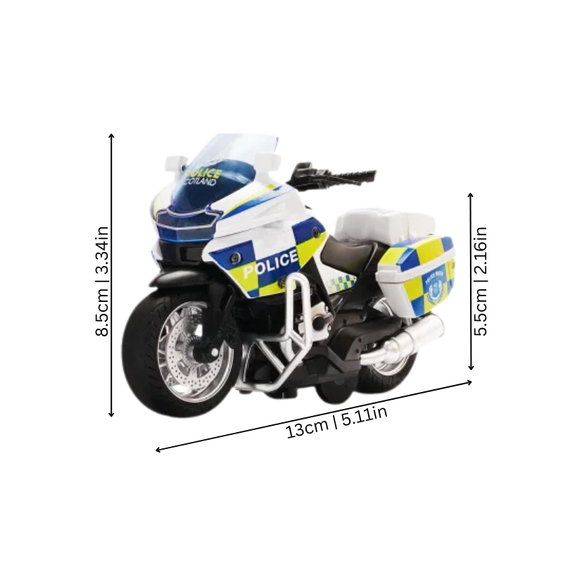 Moto Giocattolo con Carica a Molla per Bambini con Luci e Musica