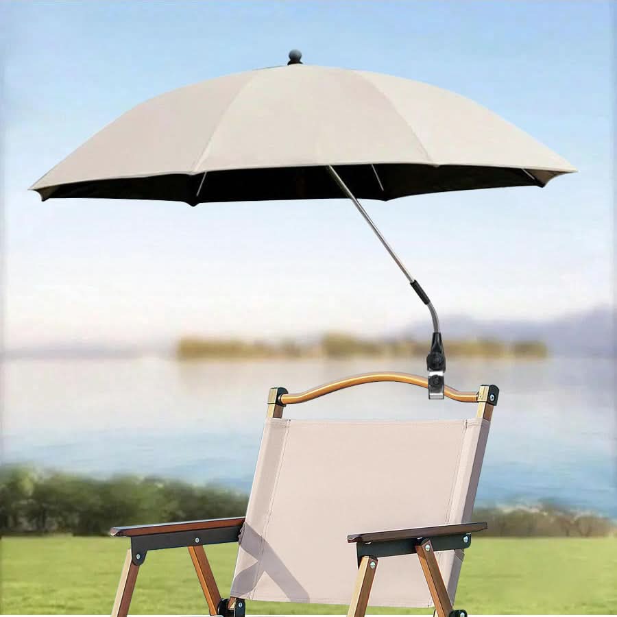 Ombrellone Portatile con Rotazione a 360° e Tessuto Resistente ai Raggi UV – Ideale per Spiaggia e Camping