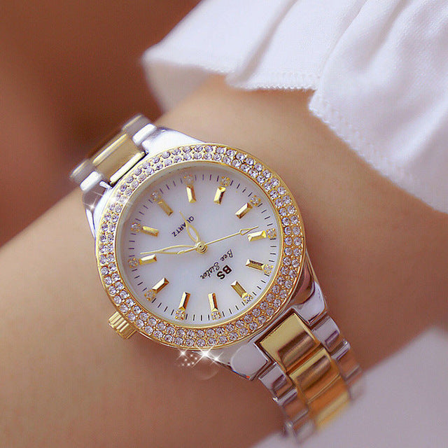 Orologio da donna al quarzo in acciaio inossidabile 32 mm argento
