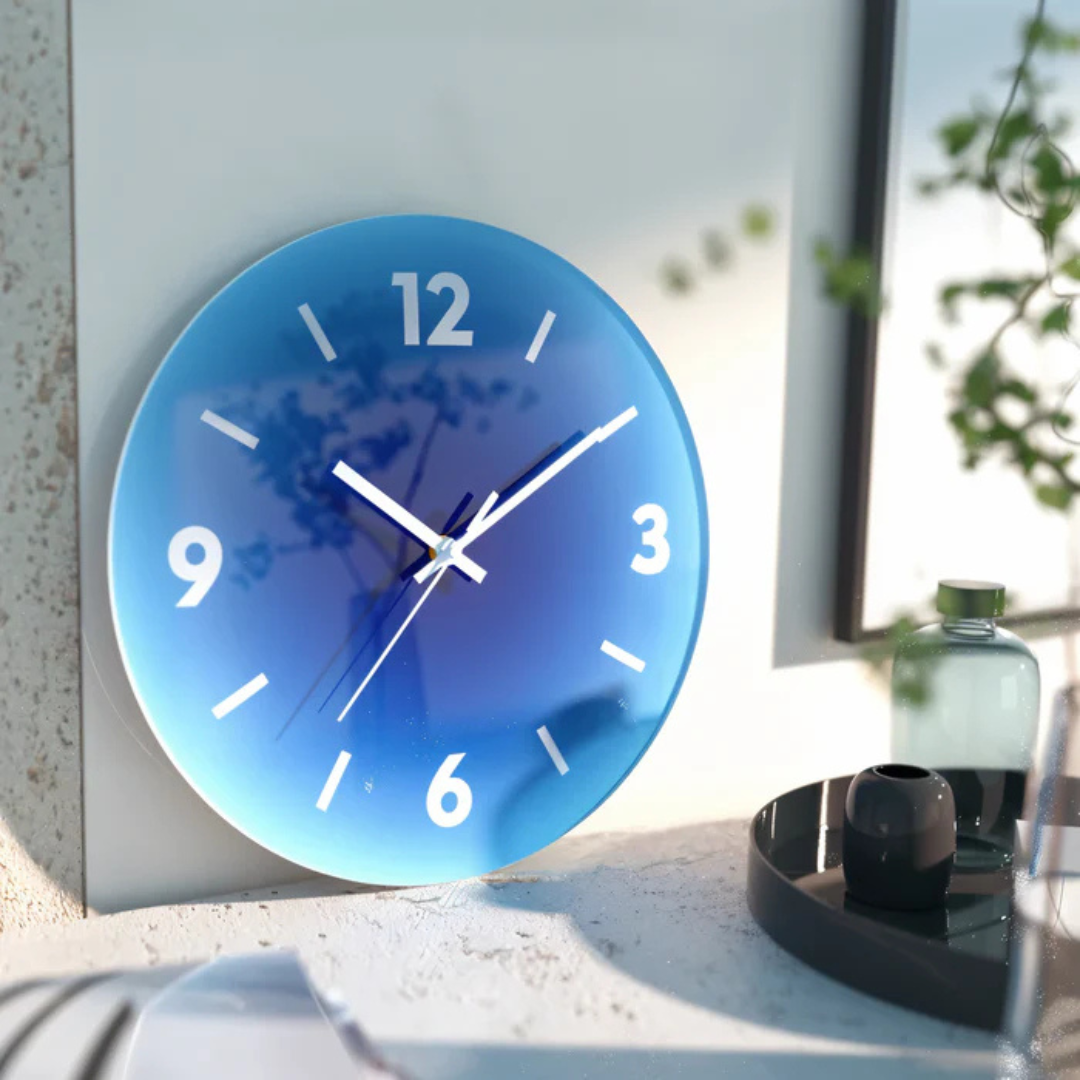 Orologio da Parete in Vetro Sunset | Design Moderno Sfumato