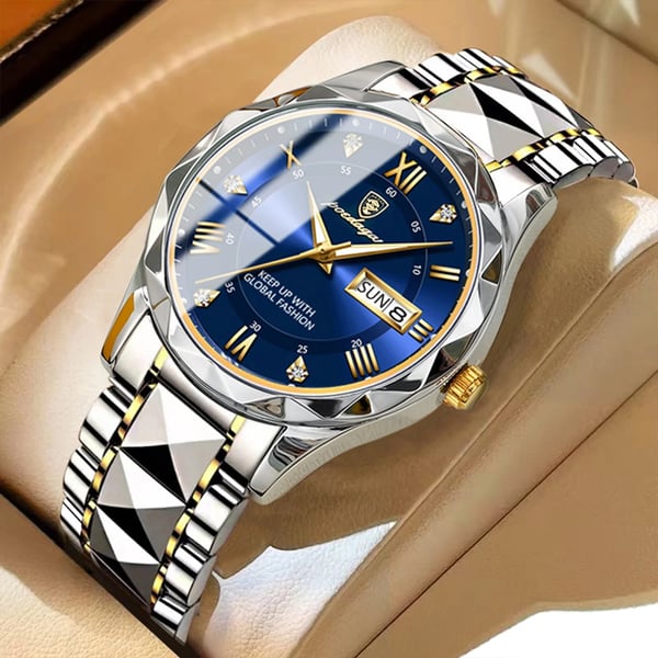 Orologio da uomo resistente all'acqua con lancette luminose