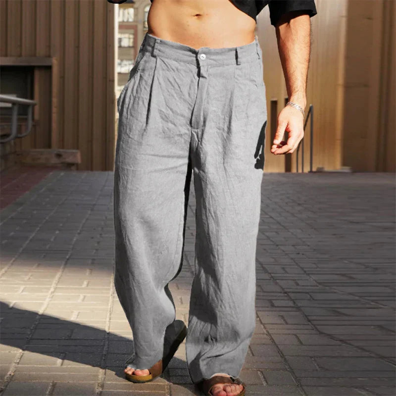 Pantaloni casual da uomo a gamba larga