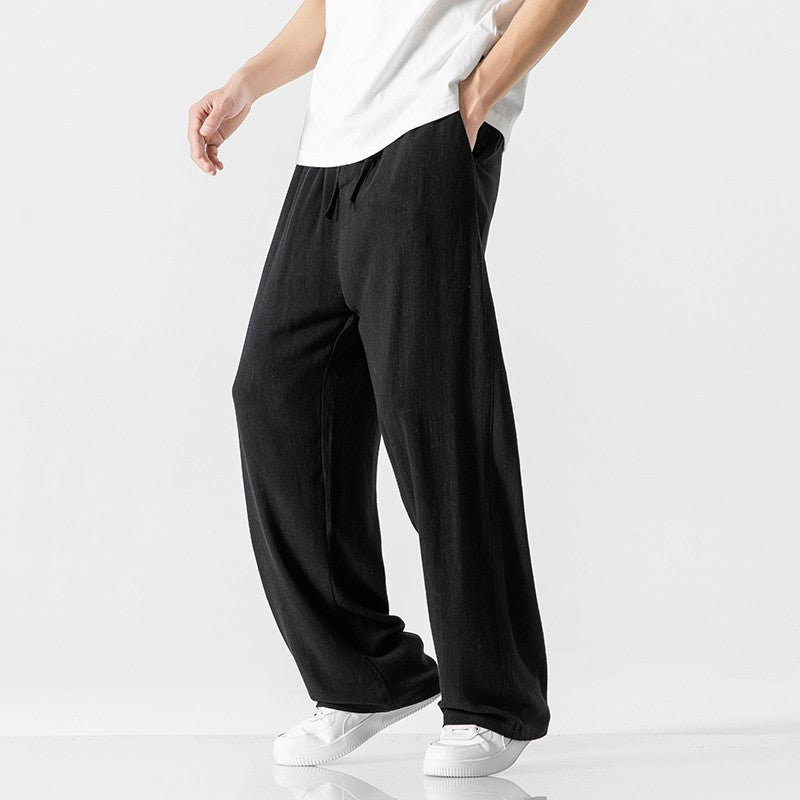 Pantaloni casual da uomo – Vestibilità comoda – Lunghi – Comoda vita con Coulisse