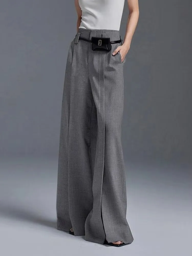 Pantaloni da donna a vita alta e gamba larga