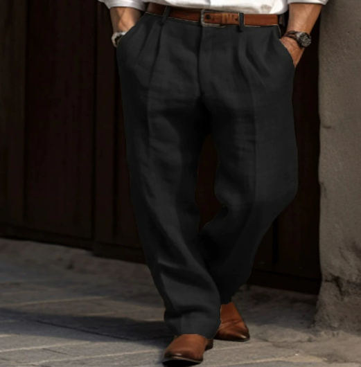 Pantaloni da uomo a gamba larga con pinces