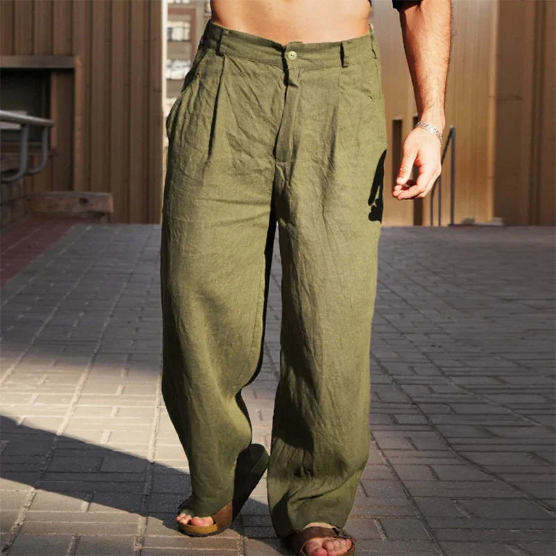 Pantaloni da uomo a gamba larga con pinces