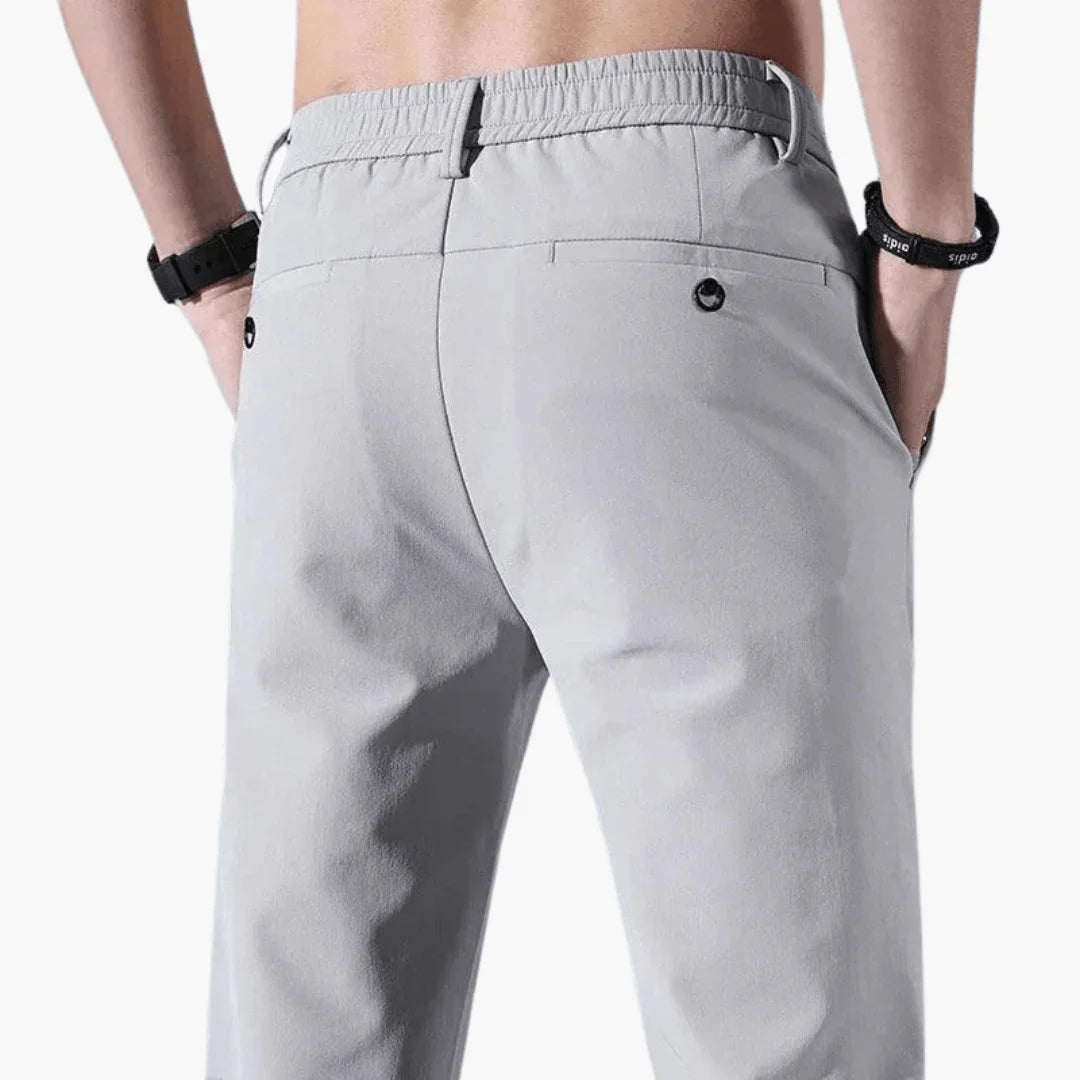 Pantaloni da Uomo Slim Fit con Vita Elasticizzata e Cerniera